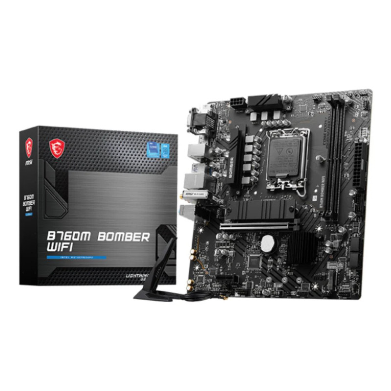 MSI B760M Bomber Wi-Fi DDR5 LGA 1700 mATX Gaming Motherboard - لوحة أم